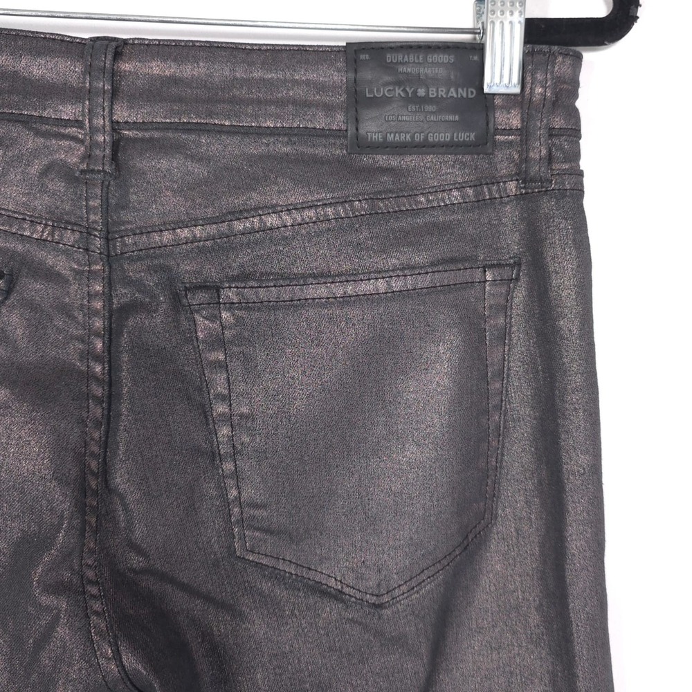 LUCKY BRAND Women's Jeans Ava Skinny Metallic 8‎ Gray Stretch Mid Rise - Picture 10 of 13
